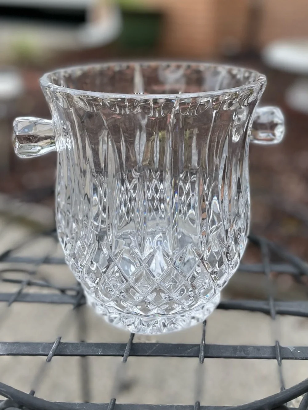 Gorham King Edward Crystal Ice Bucket Vintage Lead Crystal